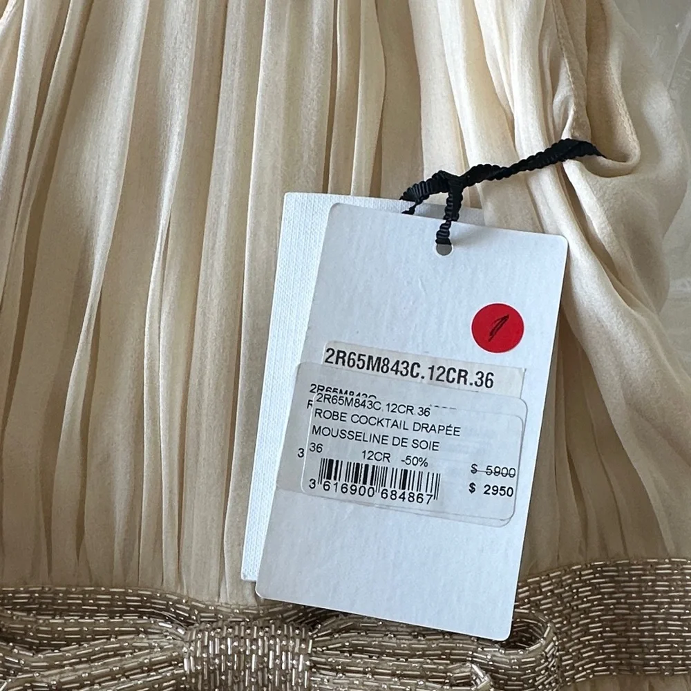 Celine Celine Paris Robe cocktail draper Gown with Embellished Bow - Picture 11 of 11